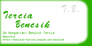tercia bencsik business card